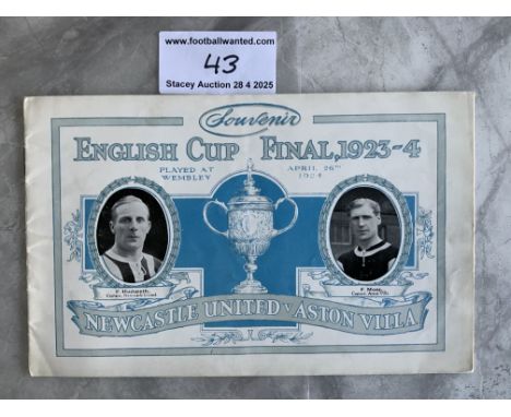 1924 FA Cup Final Football Souvenir Brochure: Newcastle United v Aston Villa 16 page souvenir programme produced by Ritter of