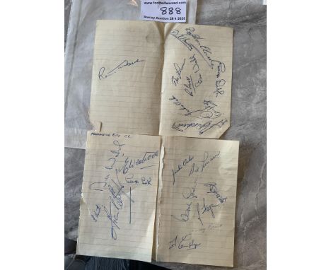 Late 1940s Manchester City Football Autographs: Two double exercise book pages from two different late 40s seasons. One signe