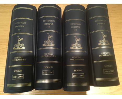 Tottenham Home Football Programmes: Four seasons in official binders from seasons 2000/2001 2002/2003 2003/2004 + 2004/2005. 