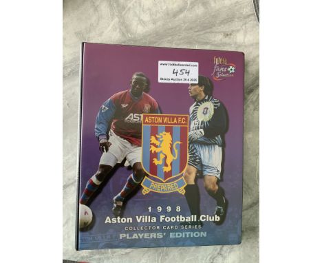 Aston Villa Complete Futera Football Card Set: Limited edition number 74 of 500 from 1998 with certificate and collectors fol