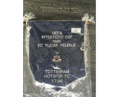 1995 Radar Yelenje v Tottenham Exchange Football Pennant: Intertoto Cup match played on 17 1995. Very large pennant measuring