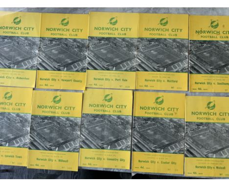 Norwich City 57/58 Home Football Programmes: Includes friendlies v Ipswich and Leicester. Very good to include 58/59 Ilford F