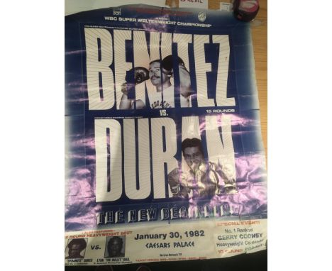Benitez Boxing Advertising Posters: 1982 v Duran at Caesars Palace, 1981 V Hope at Caesars Palace plus v Palomino. Large post