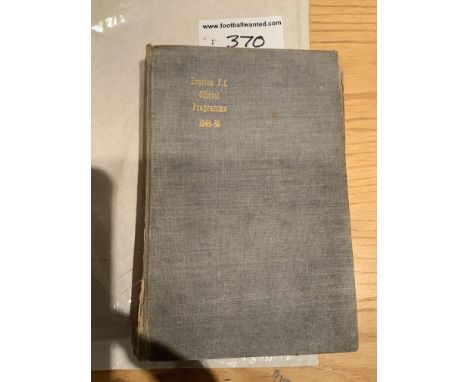 49/50 Everton Bound Volume Of Football Programmes: Numbered 1- 45 with covers intact. Includes 1st team, Central League, Inte