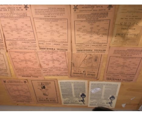 Tottenham Pre 1950 Home Football Programmes: 30/31 Bradford Park Ave, 32/33 Stoke, 43/44 Millwall, 44/45 x 5 plus Brentford a