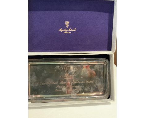 1999 Manchester United Champions League Silver Tray: Inter Milan v Manchester United small tray with silver hallmark. Boxed 8