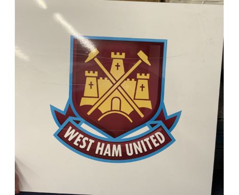 West Ham Large Football Signed From Upton Park: We are informed this was removed from the Bobby Moore suite at Upton Park aft
