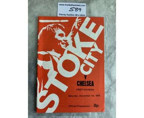73/74 Stoke City v Chelsea Postponed Football Programme: Hard to obtain dated 1 12 1973. Excellent condition with no writing.