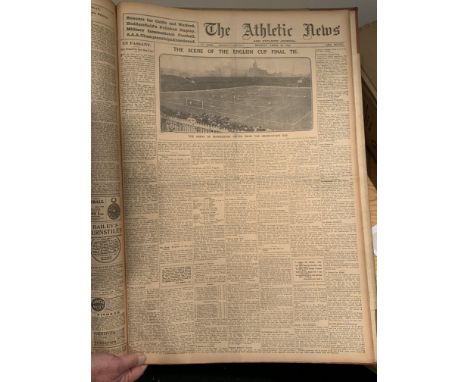 1914 - 1915 Athletic News Bound Volume Of Sport Magazines: From August 10th 1914 outbreak of war to May 10th 1915 and we beli