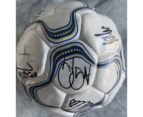 Leeds United Signed Squad Football: Official Leeds United football from around the millennium with 9 autographs to include Ni