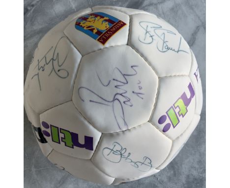 Aston Villa Multi Signed Football: Official panelled ball with Aston Villa club badge all over it. Squad signed including Mer