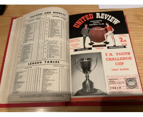 Manchester United 59/60 Bound Volume Of Football Programmes: Mint condition with tokens and covers intact. Contains all first