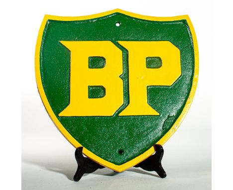 BP Garage Oil Fuel Solid Cast Iron Wall Plaque 