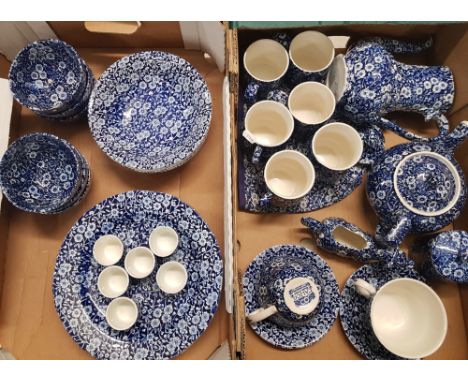 A collection of Burleigh Ware Calico pattern dinner and tea ware items to include 6 dinner plates, 6 cereal bowls, 6 soup bow