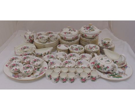 Wedgwood Charnwood pattern dinner service to include plates, bowls, cups, saucers, sauce boat and stand, serving dishes and m