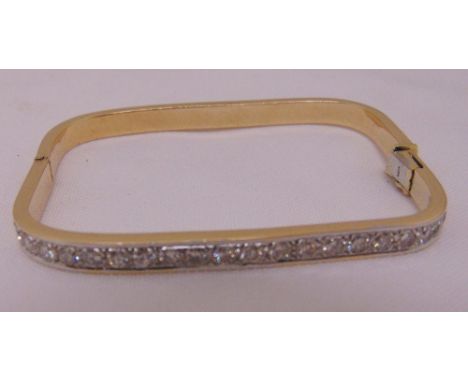9ct yellow gold and diamond bangle, approx total weight 31.2g