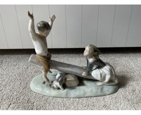 Boy and Girl playing Lladro, no damage