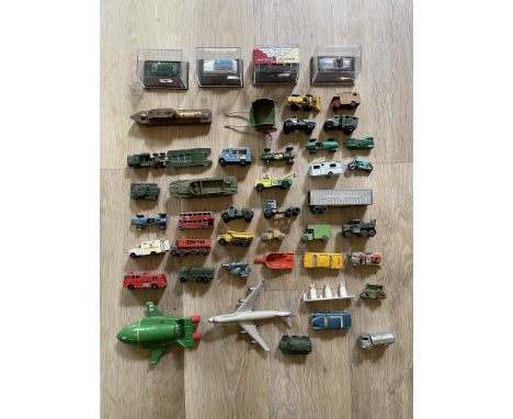 Shoe box of vintage diecast playworn cars