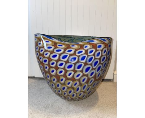 A very unusual, one of a kind, extremely large blown glass bowl. Absolutely fantastic piece of art work. Excellent condition.