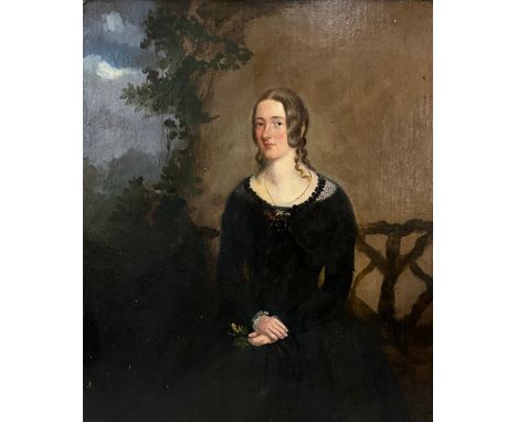 English School (19th century) Portrait of a Victorian Lady unsigned, oil on board, 30cm x 25cm