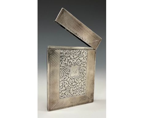 An early Victorian silver card case, Joseph Willmore, Birmingham 1839, 9.7cm x 7cm