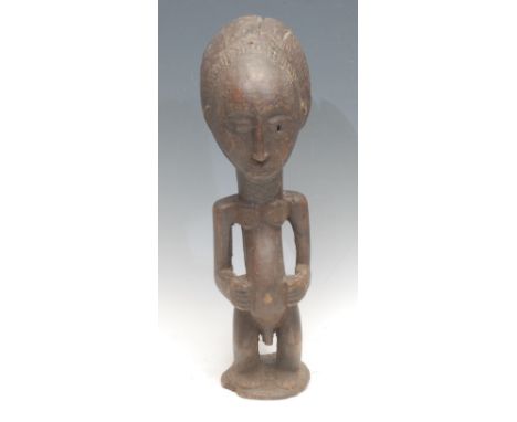 Tribal Art - a Hemba singiti ancestor figure, 41cm high, Democratic Republic of Congo