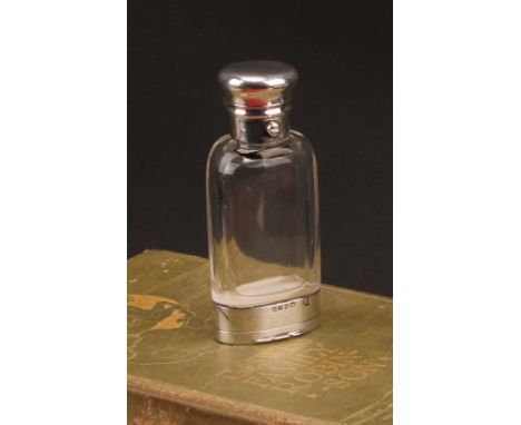 A Victorian silver mounted novelty combination scent bottle and vinaigrette, 9cm long, George Brace, London 1876