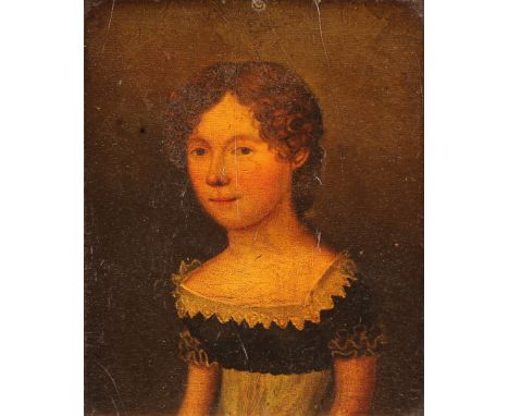 English School (19th century)Portrait of a Young Girloil on panel, 22cm x 18cm