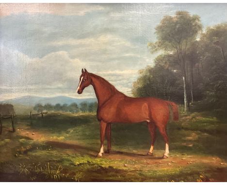 F. Stoward (English School, 19th century) Portrait of a Bay Mare in Landscape signed, dated 1859, oil on canvas, 52cm x 65cm
