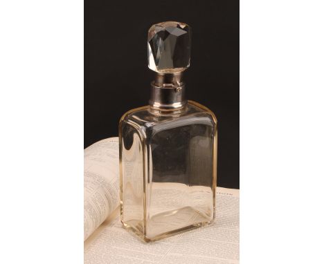 An Edwardian silver mounted lockable decanter, 26cm high, Heath &amp; Middleton, Birmingham 1909
