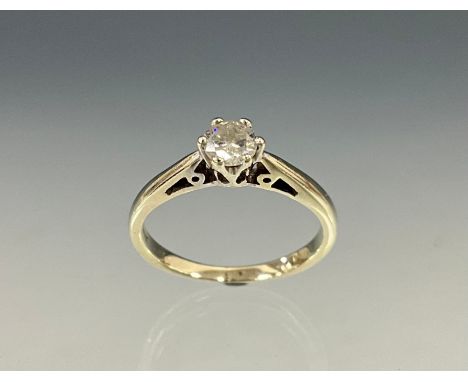 A diamond solitaire ring, round brilliant cut diamond approx 0.25ct, 9ct gold shank, stamped .25, 375, HGld London, size K, 2