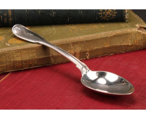 Paul Storr - a George III silver Fiddle and Thread pattern dessert spoon, 17cm long, London 1816