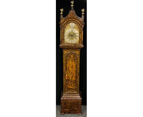 A late 18th/early 19th century Longcase Clock, by Edward Aldy, of Lincoln, the case painted with faux tortoise shell, and chi