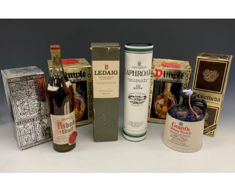 Scotch Whisky &amp; spirits, 10 year matured; Ledaig single malt Scotch whisky; Chivas Regal, Asbach Uralt Brandy, etc, eight