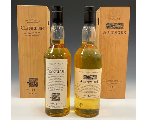 Whisky - Clynelish 14 year old Scotch single malt whisky, 70cl, 40%vol, owc;  Aultmore 12 year old Speyside single malt Scotc