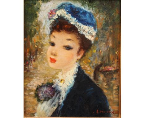 Lezolez (French School, 20th century)Impressionist Portrait of a Woman signed, oil on canvas, 25.5cm x 20.5cm
