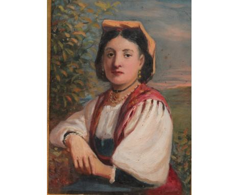Italian School (early 20th century) Portrait of a Lady unsigned, oil, 18.5cm x 13cm, gilt frame