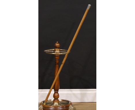 A Victorian silver mounted walking stick, malacca cane, 96cm long overall, Ben Cox, London 1900