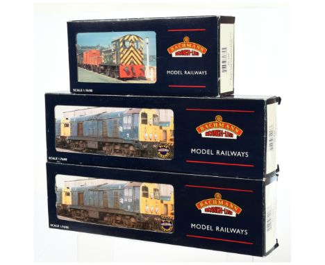 Bachmann a trio of BR Diesel Locomotives to include 32-028 BR Class 20 Diesel Locomotive "D8134" and others (see photo). Cond