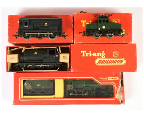 Triang a boxed group of Steam and Diesel Locomotives to include R254 SC Loco with operating pantograph, R153 0-6-0 Saddle Tan