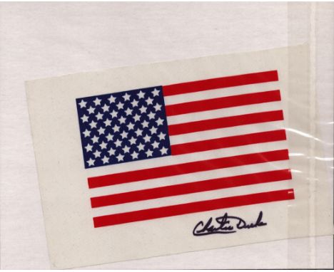 Charles Duke JR signed 8x6 inch BETA stars and stripes patch. From single vendor Space Astronaut collection including NASA Mo