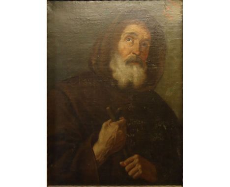 A 19th Century Spanish School, half length Portrait of a monk, Oil on Canvas.  16 1/2" (42cms) x 12" (31cms).