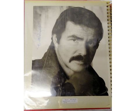 A folder of Autographed Photographs of English and American actors, ballet dancers etc. including Pearl Bailey, Van Johnson e