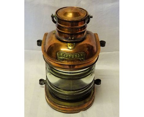 A ships copper Masthead Navigation Light.  12" (31cms) high.  