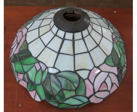 A Tiffany style lamp shade. 36 cm wide.&nbsp;