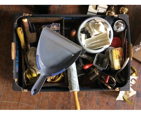 A collection of assorted items including marble rolling pin, grinder, shaker, kitchen implements, etc, (one box)