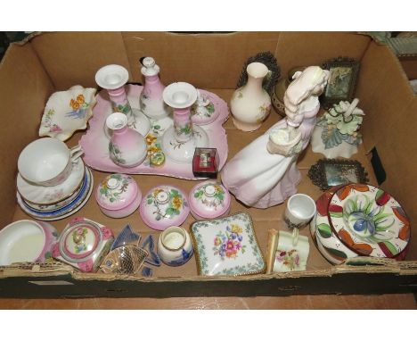 A collection of twentieth century ceramic wares, to include: Shelley, a dressing table set etc. (q)