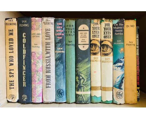 Fleming, Ian. The Spy Who Loved Me, London: Jonathan Cape, seventh impression, 1965, unclipped dust-jacket; Goldfinger, Londo