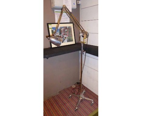 HADRILL &amp; HORSTMANN COUNTER BALANCE ROLLING TROLLEY FLOOR LAMP, circa 1950's, 200cm H approx.