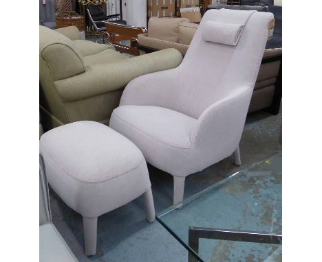 B&amp;B ITALIA WITH MAXALTO FEBO ARMCHAIR AND STOOL, from Antonio Citterio, 100cm at tallest. (2)
